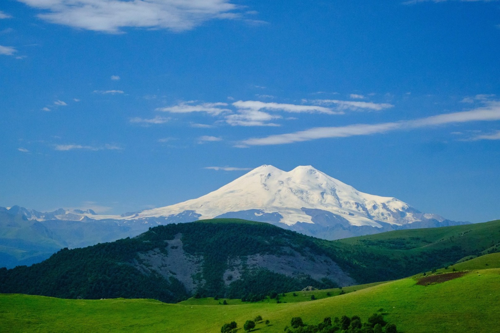 Mount Elbrus from Baksan Valley, Russia